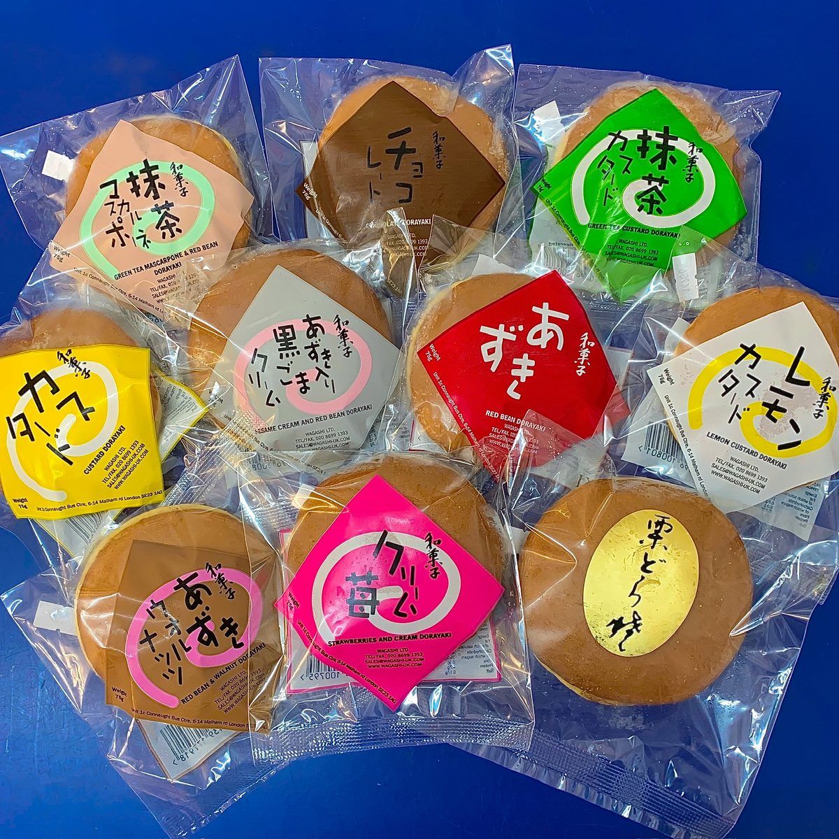 A selection of dorayaki red bean pancakes